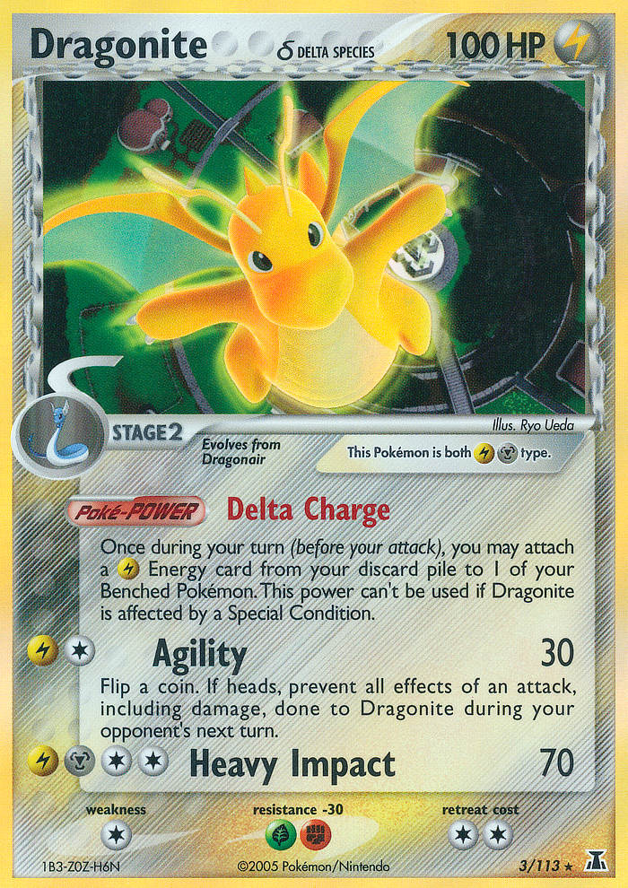 Delta Species Dragonite Pokémon card