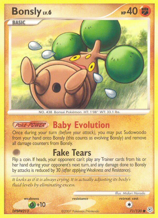 Diamond & Pearl Bonsly Pokémon card