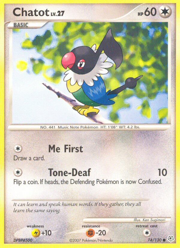 Diamond & Pearl Chatot Pokémon card