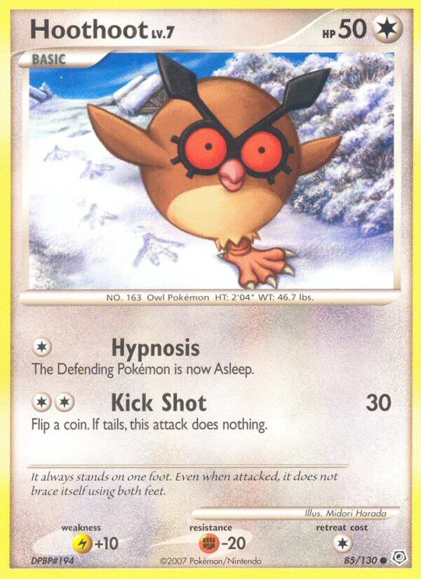 Diamond & Pearl Hoothoot Pokémon card