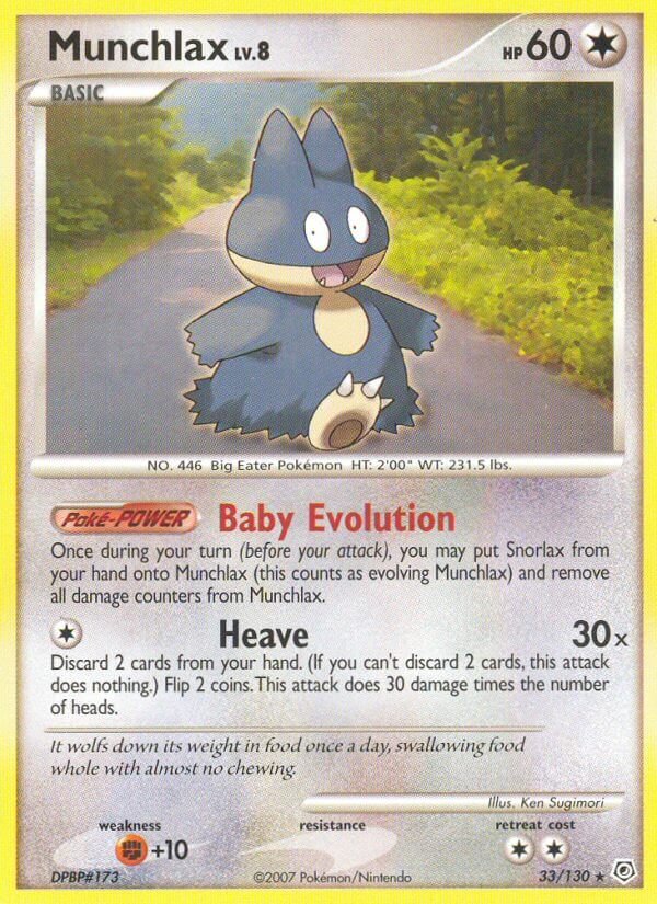 Diamond & Pearl Munchlax Pokémon card