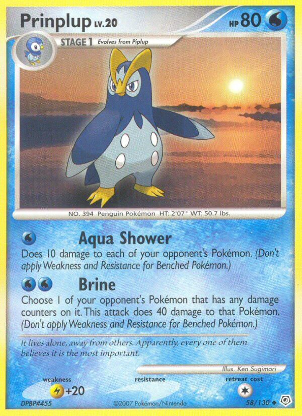 Diamond & Pearl Prinplup Pokémon card
