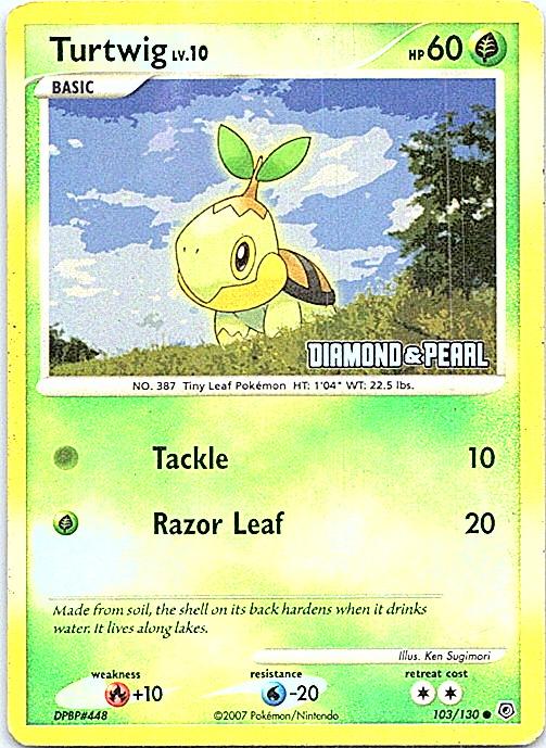 Diamond & Pearl Turtwig [Stamped] Pokémon card