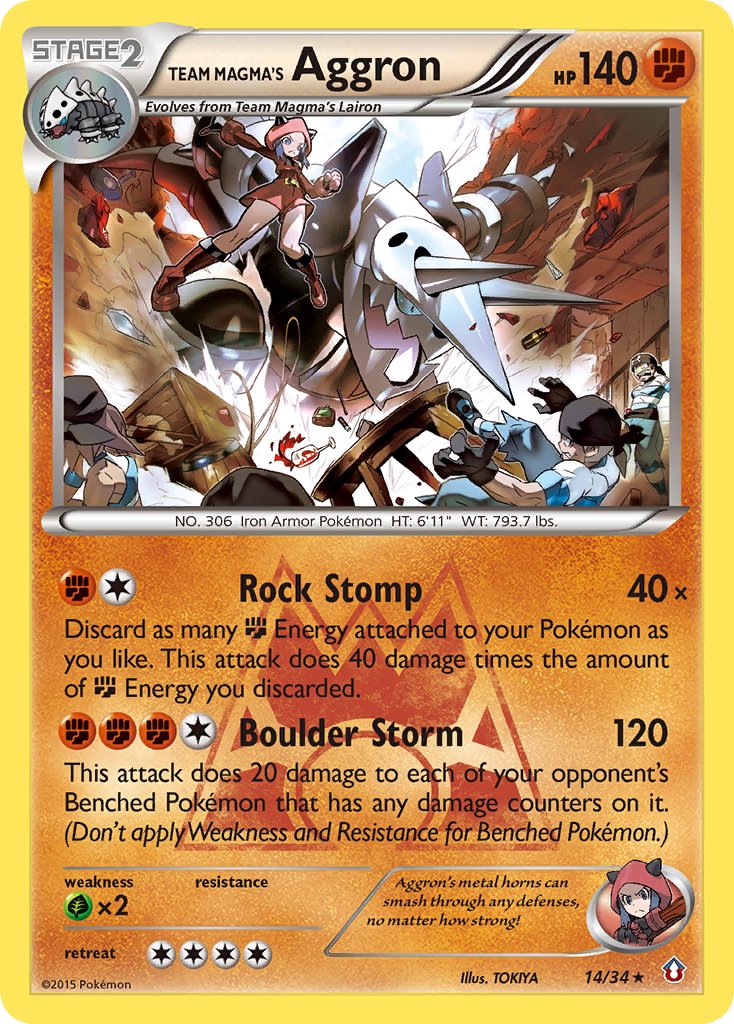 Double Crisis Team Magma's Aggron Pokémon card