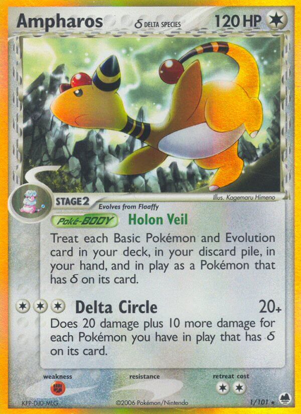 Dragon Frontiers Ampharos Pokémon card