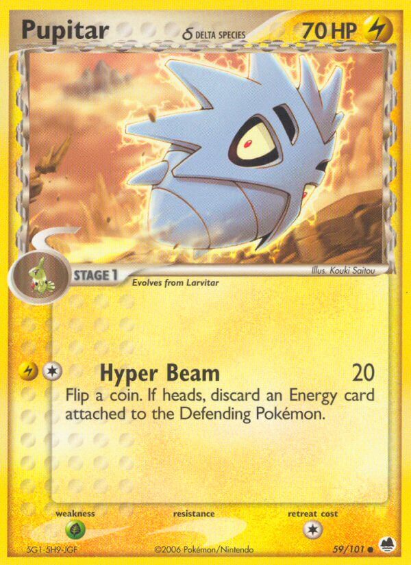 Dragon Frontiers Pupitar Pokémon card