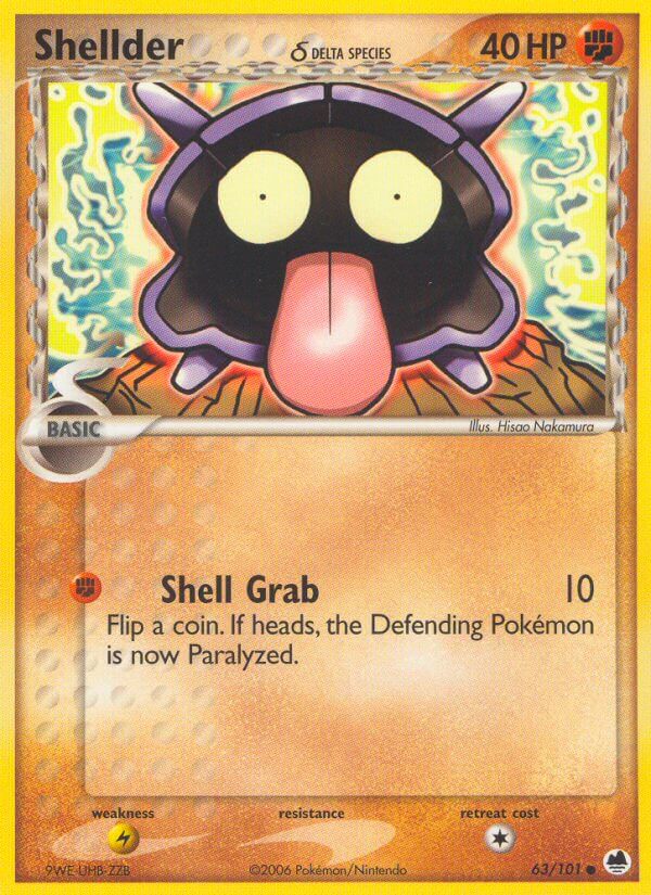 Dragon Frontiers Shellder Pokémon card