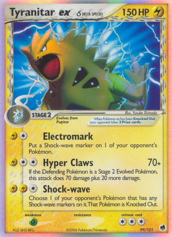 Dragon Frontiers Tyranitar EX Pokémon card