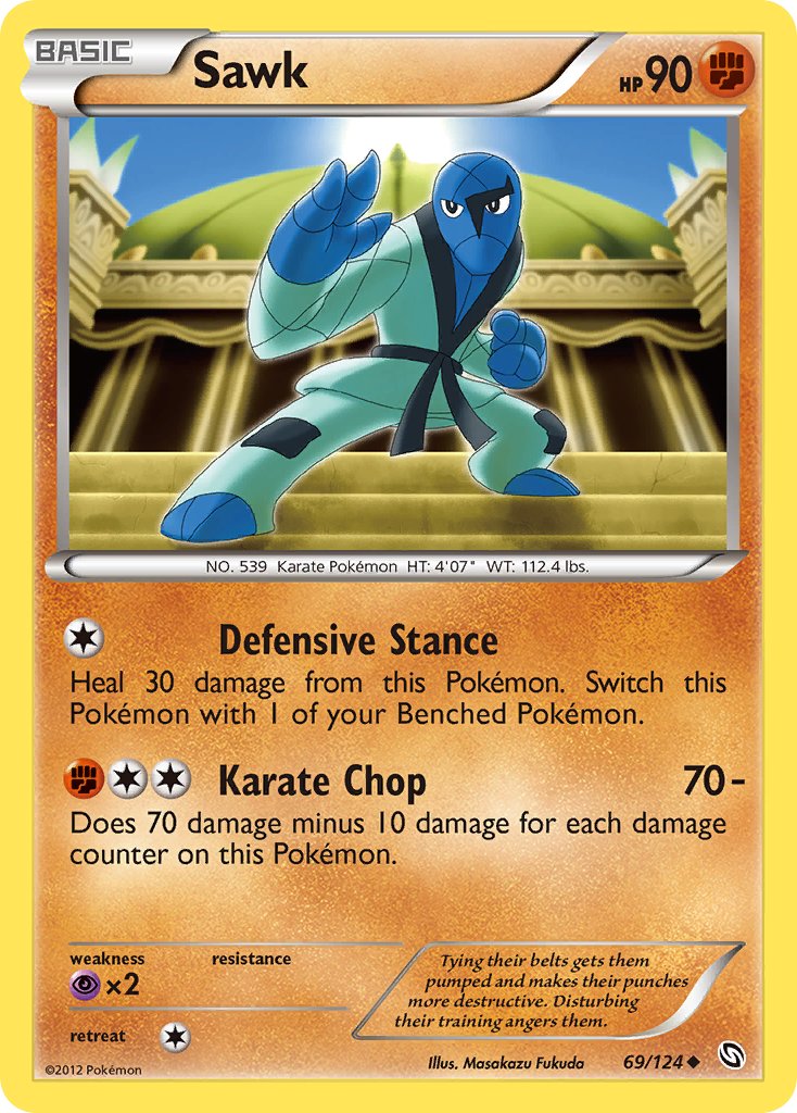 Dragons Exalted Sawk Pokémon card
