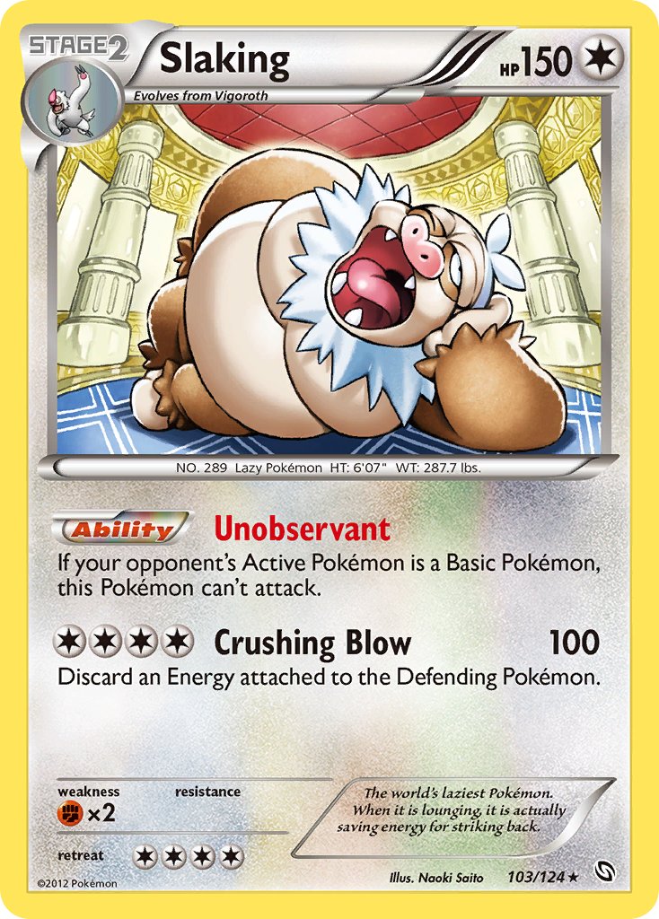 Dragons Exalted Slaking Pokémon card