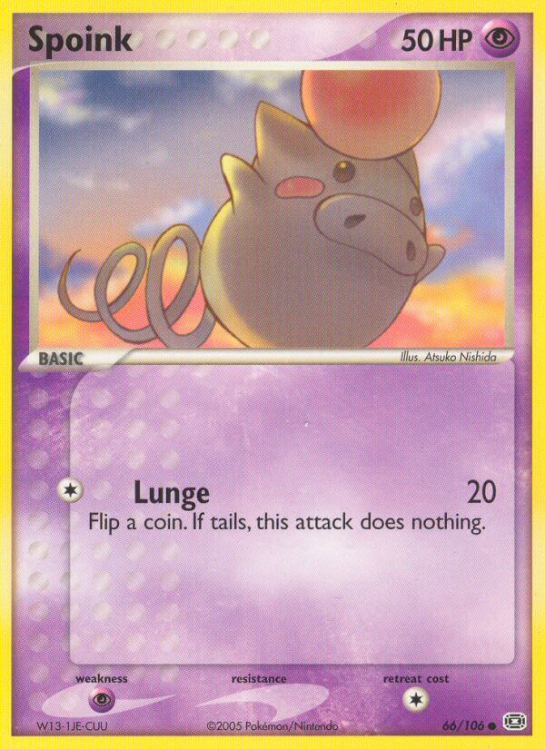 Emerald Spoink Pokémon card