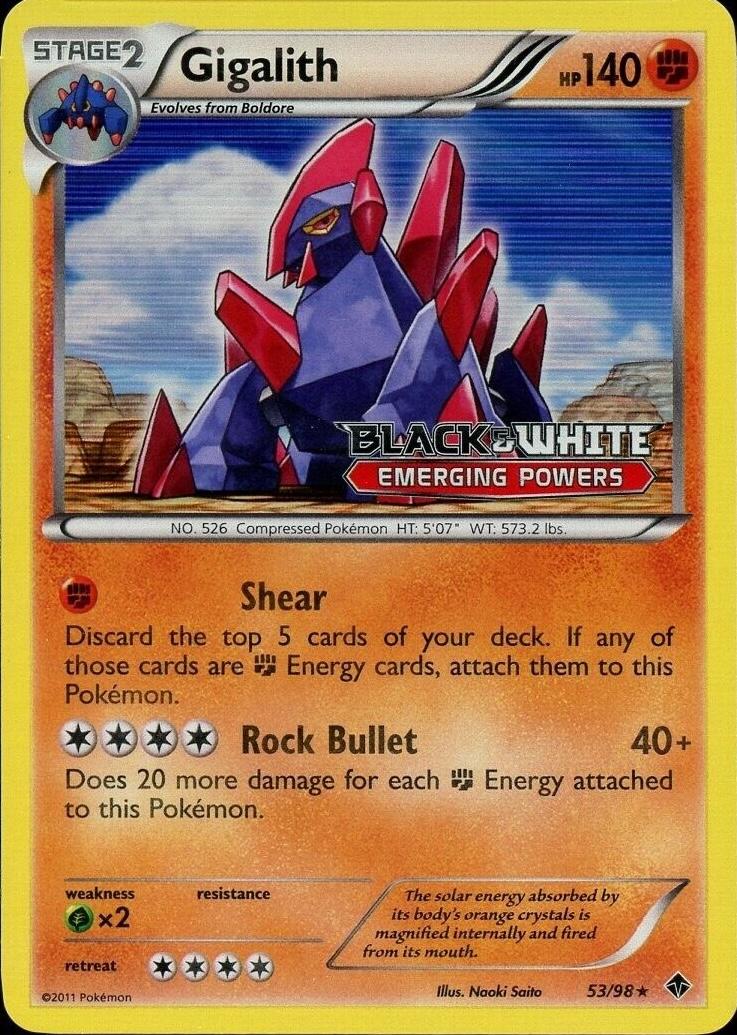 Emerging Powers Gigalith [Prerelease] Pokémon card