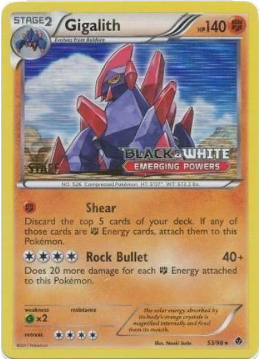Emerging Powers Gigalith [Prerelease-Staff] Pokémon card