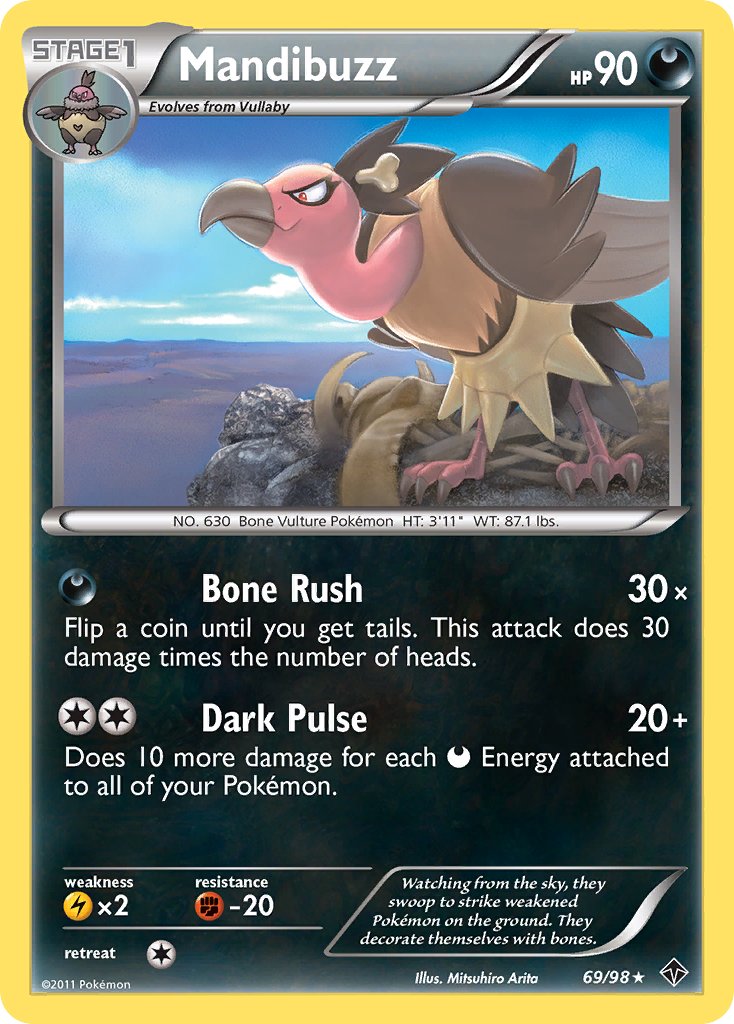 Emerging Powers Mandibuzz Pokémon card