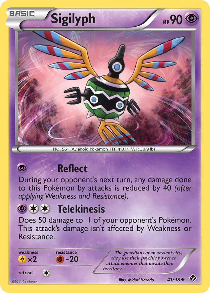 Emerging Powers Sigilyph Pokémon card