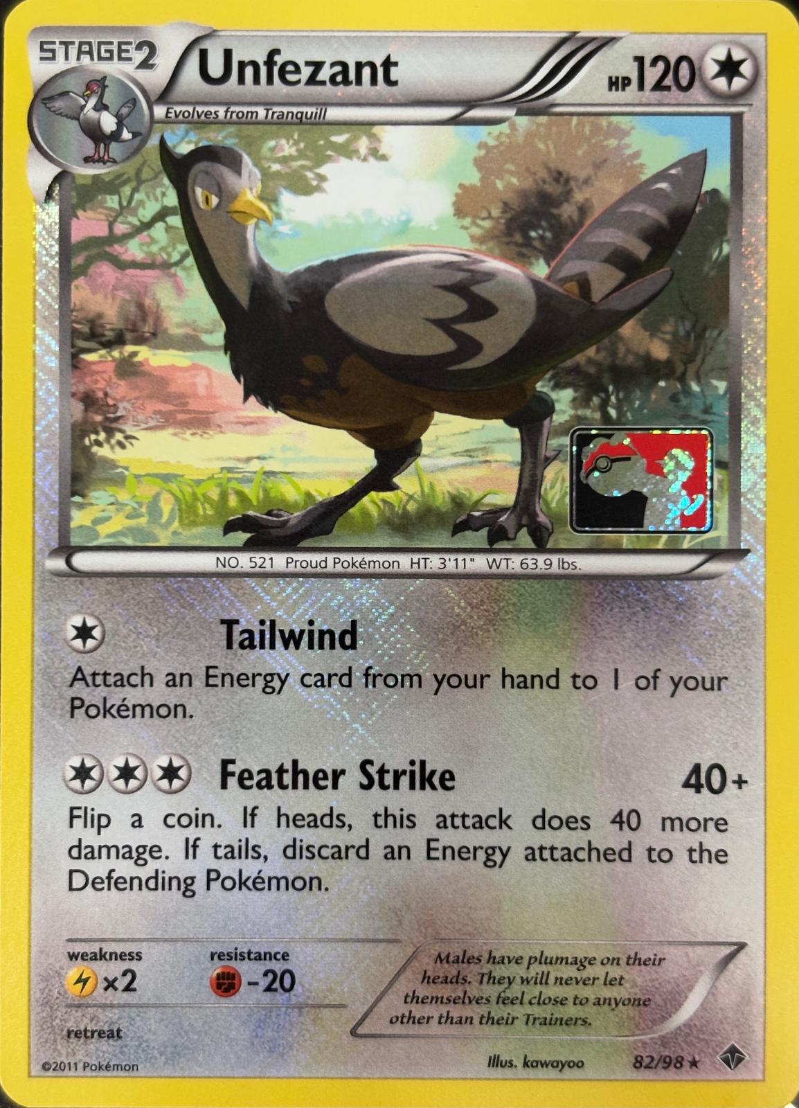 Emerging Powers Unfezant [League] Pokémon card