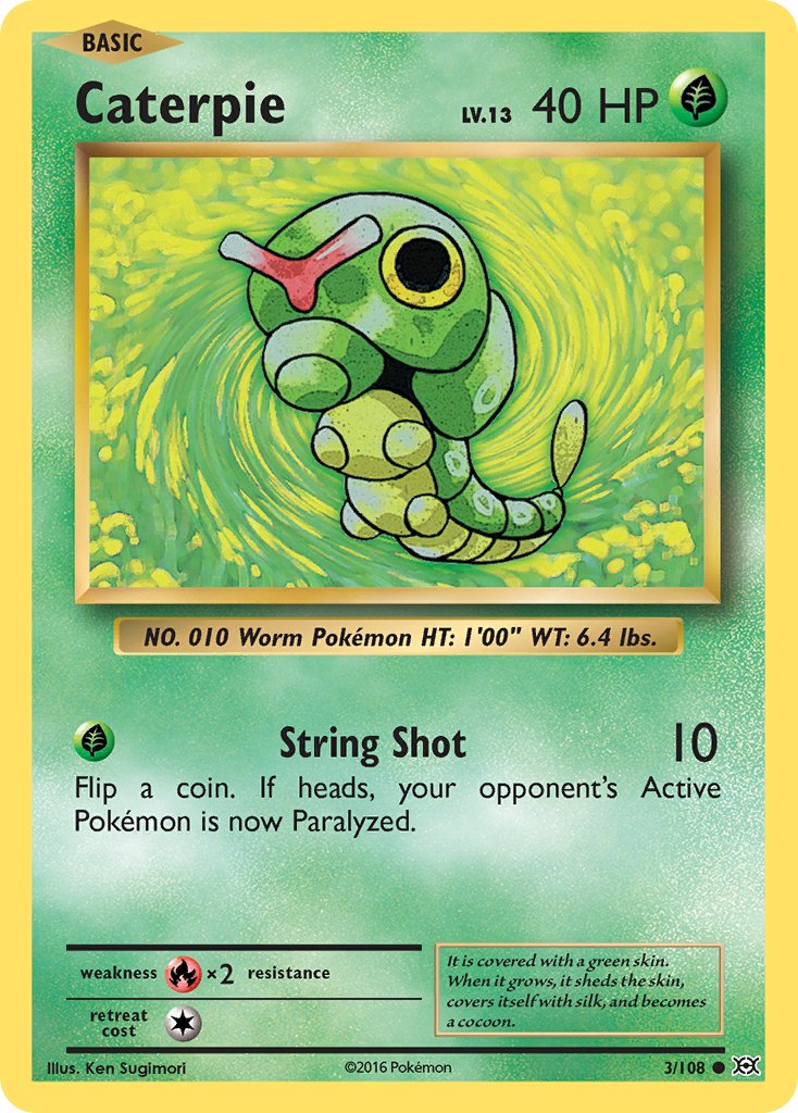 Evolutions Caterpie Pokémon card