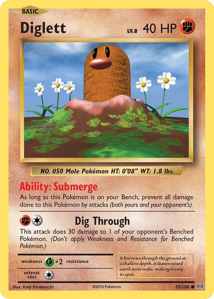 Evolutions Diglett Pokémon card