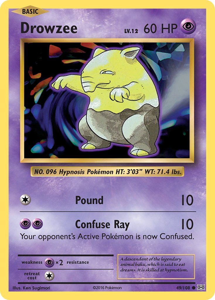 Evolutions Drowzee Pokémon card