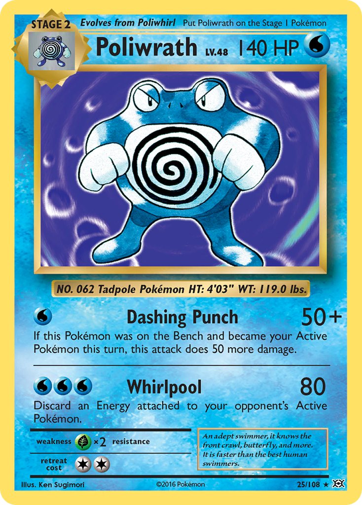 Evolutions Poliwrath Pokémon card