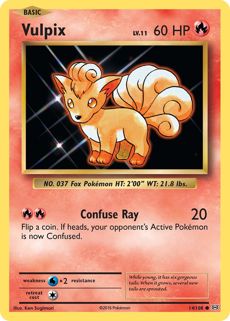 Evolutions Vulpix Pokémon card