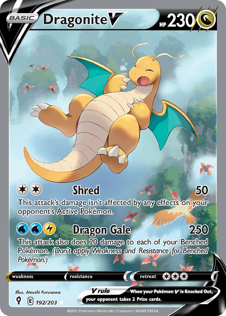 Evolving Skies Dragonite V Pokémon card