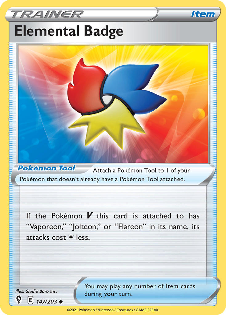 Evolving Skies Elemental Badge Pokémon card