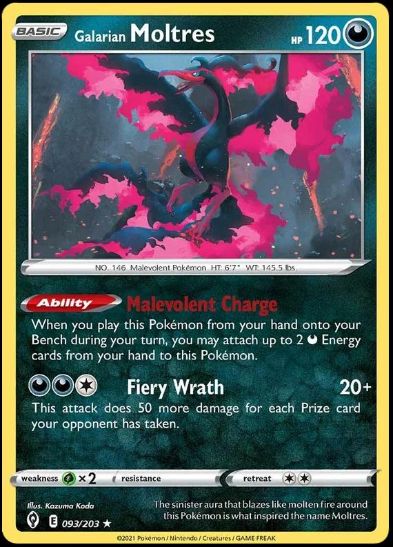 Evolving Skies Galarian Moltres [Holo] Pokémon card