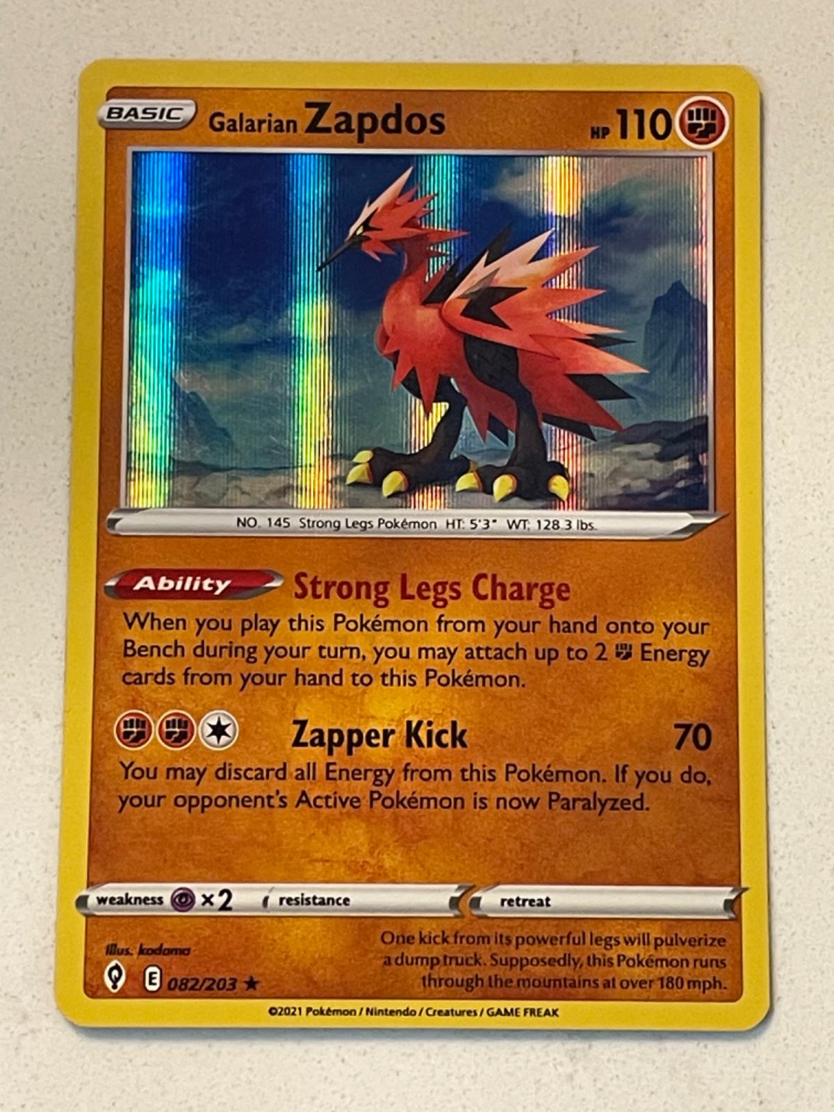 Evolving Skies Galarian Zapdos [Holo] Pokémon card