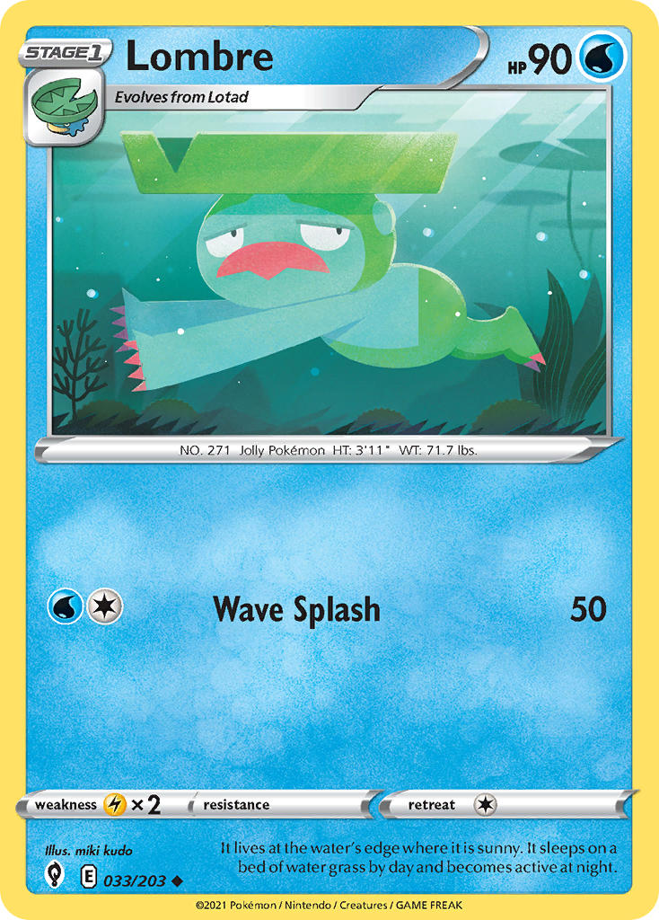 Evolving Skies Lombre Pokémon card