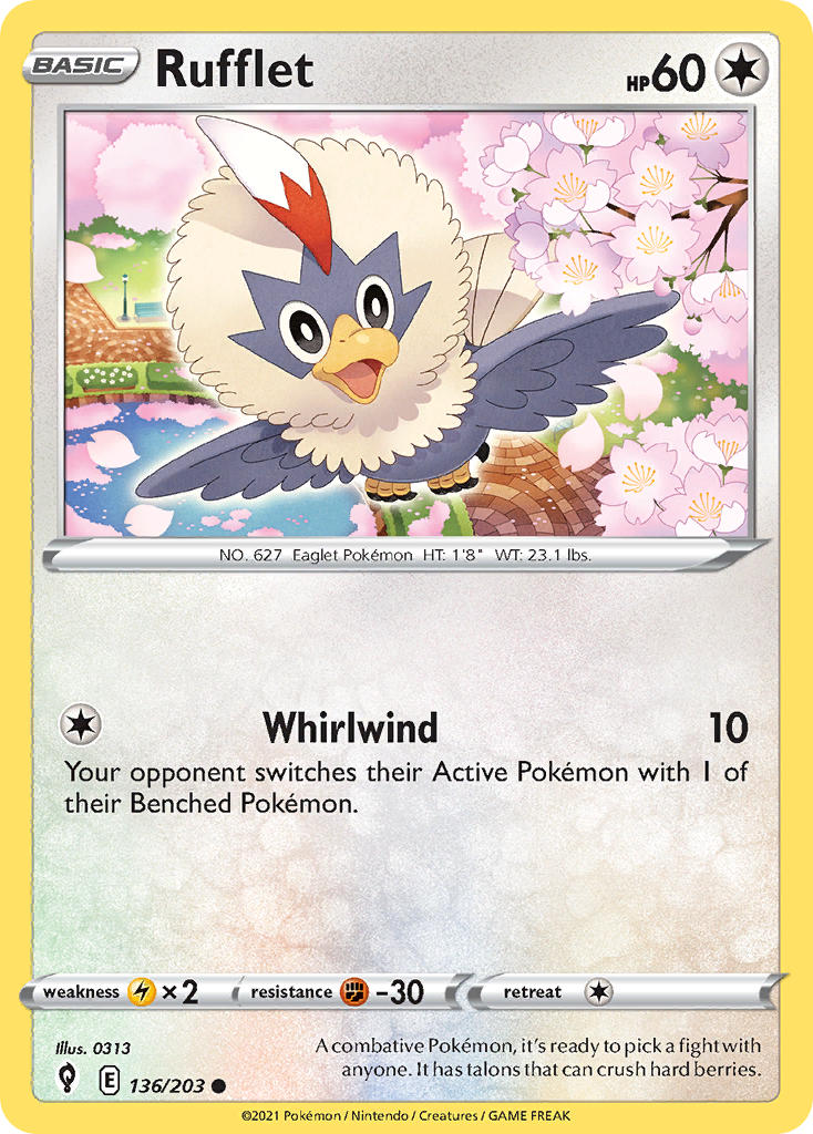 Evolving Skies Rufflet Pokémon card