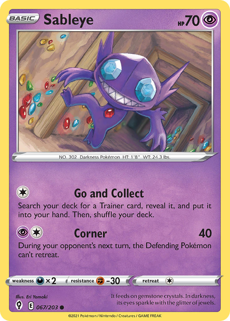 Evolving Skies Sableye Pokémon card