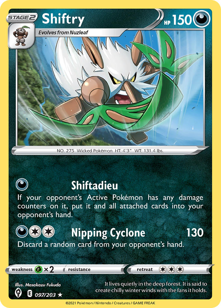Evolving Skies Shiftry Pokémon card
