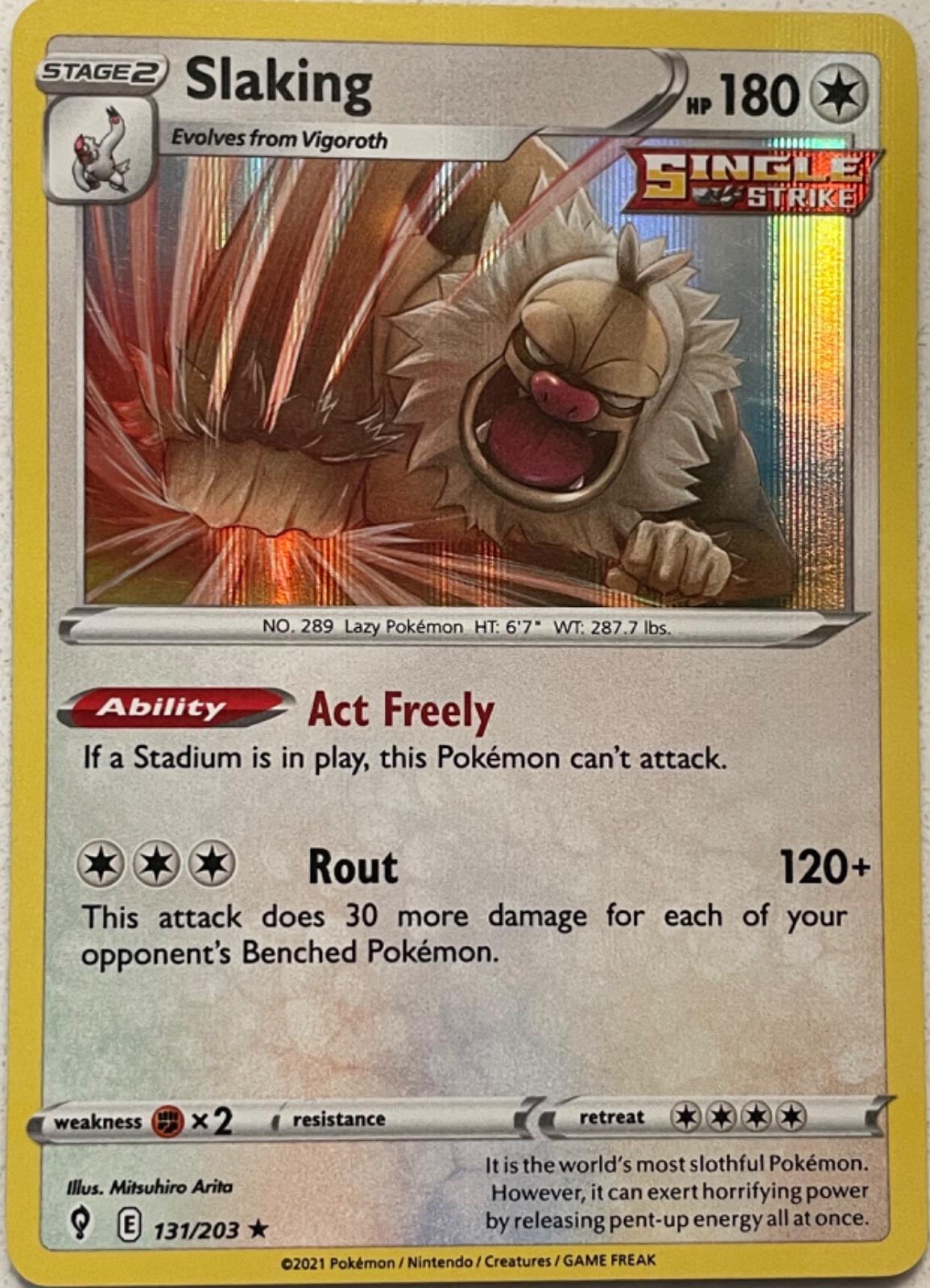 Evolving Skies Slaking [Holo] Pokémon card