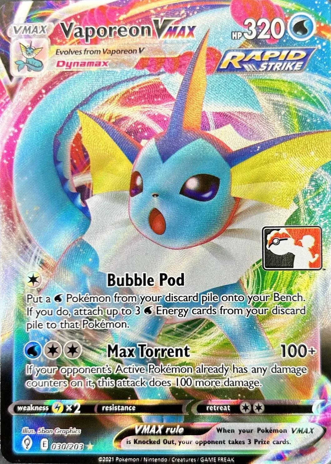Evolving Skies Vaporeon VMAX [Play] Pokémon card