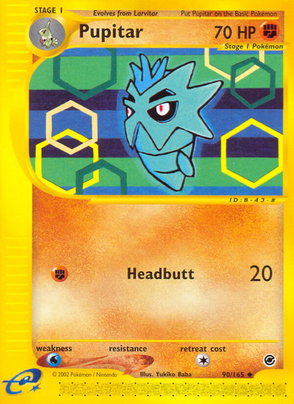 Expedition Pupitar Pokémon card