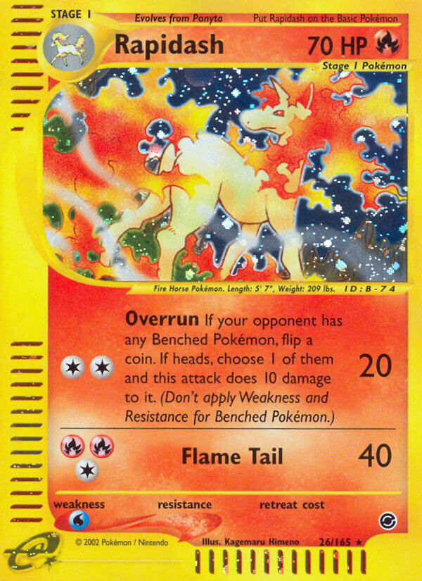 Expedition Rapidash Pokémon card