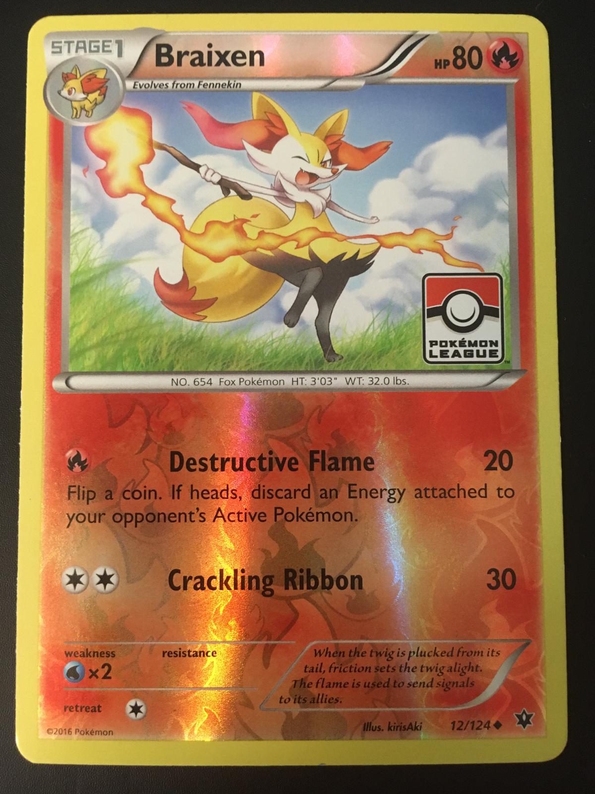 Fates Collide Braixen [Reverse-Holo-Pokemon-League] Pokémon card