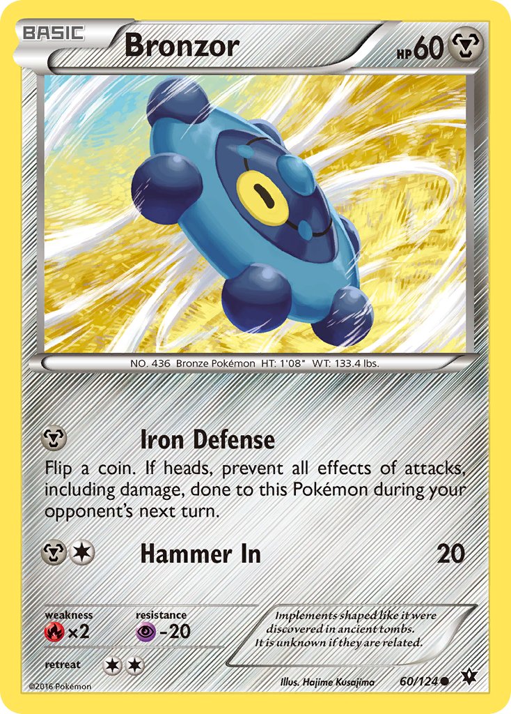 Fates Collide Bronzor Pokémon card