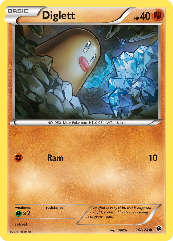 Fates Collide Diglett Pokémon card