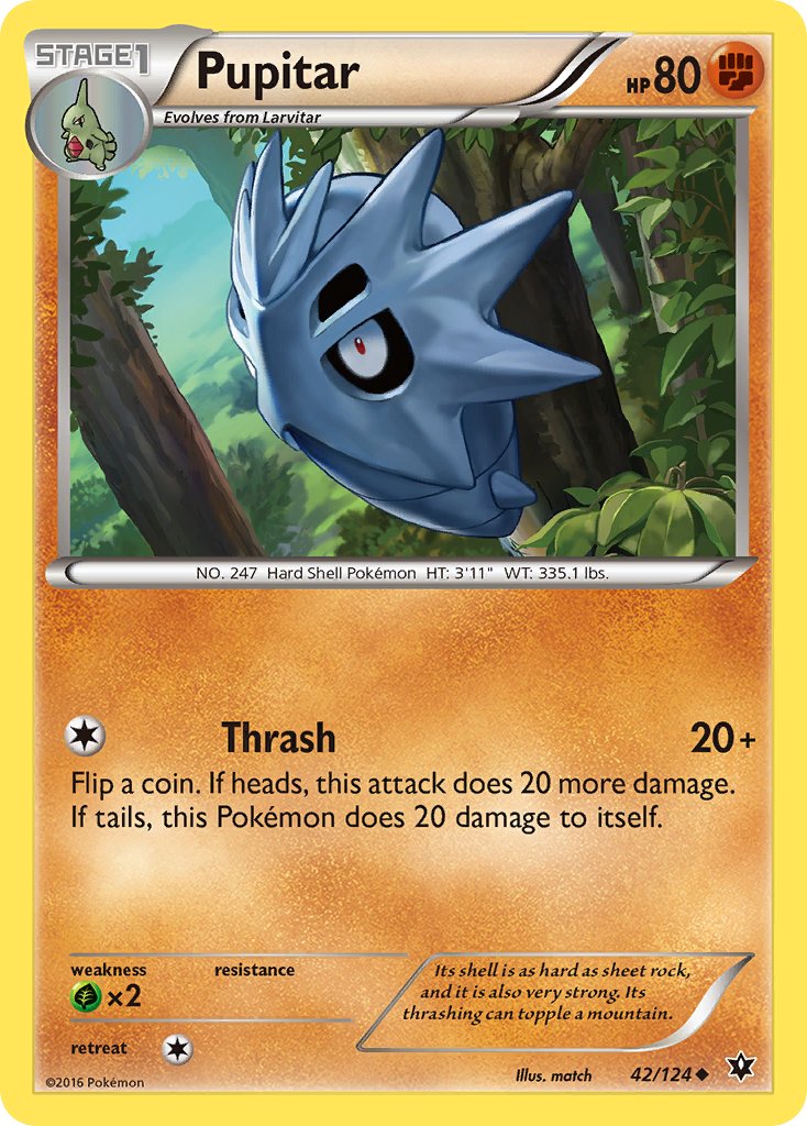 Fates Collide Pupitar Pokémon card