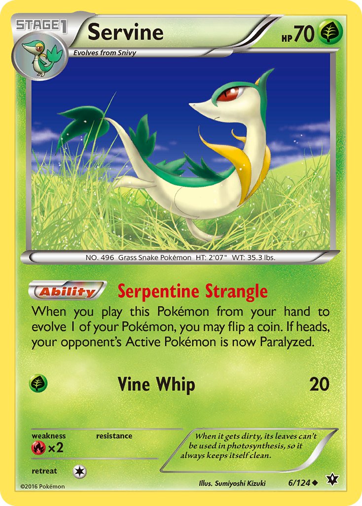 Fates Collide Servine Pokémon card