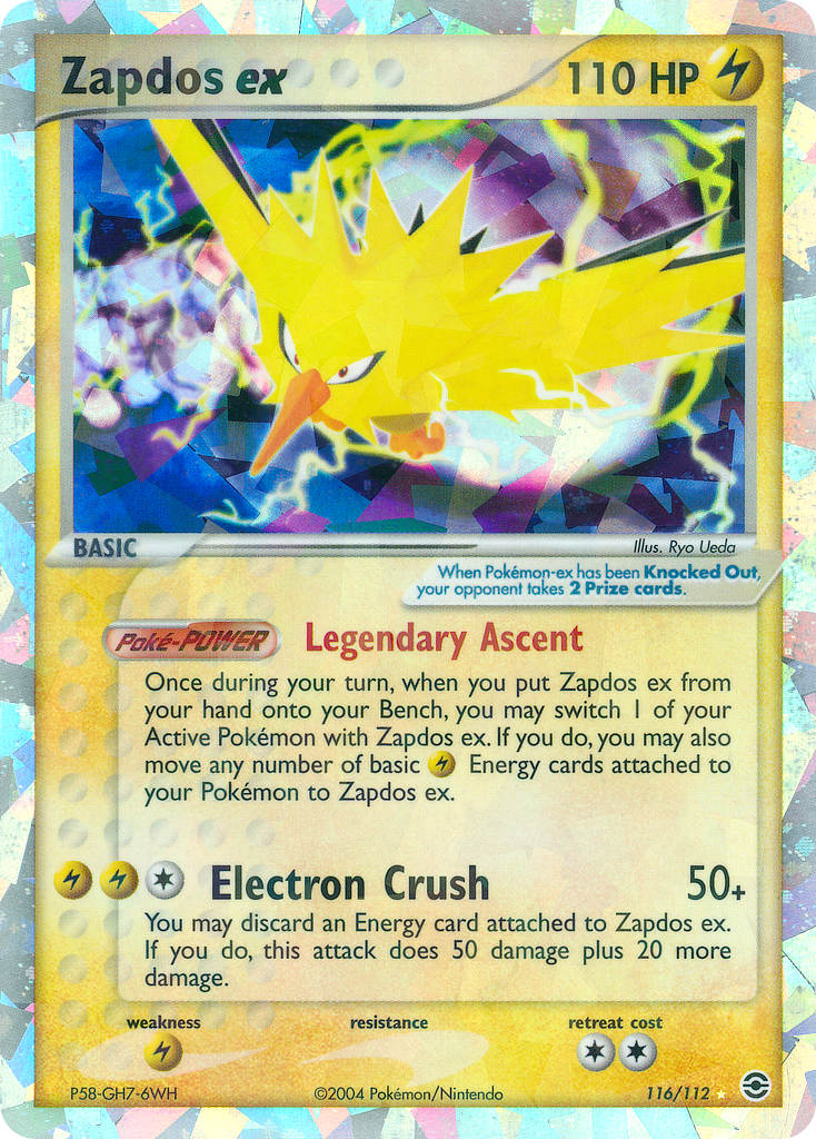 Fire Red & Leaf Green Zapdos EX Pokémon card