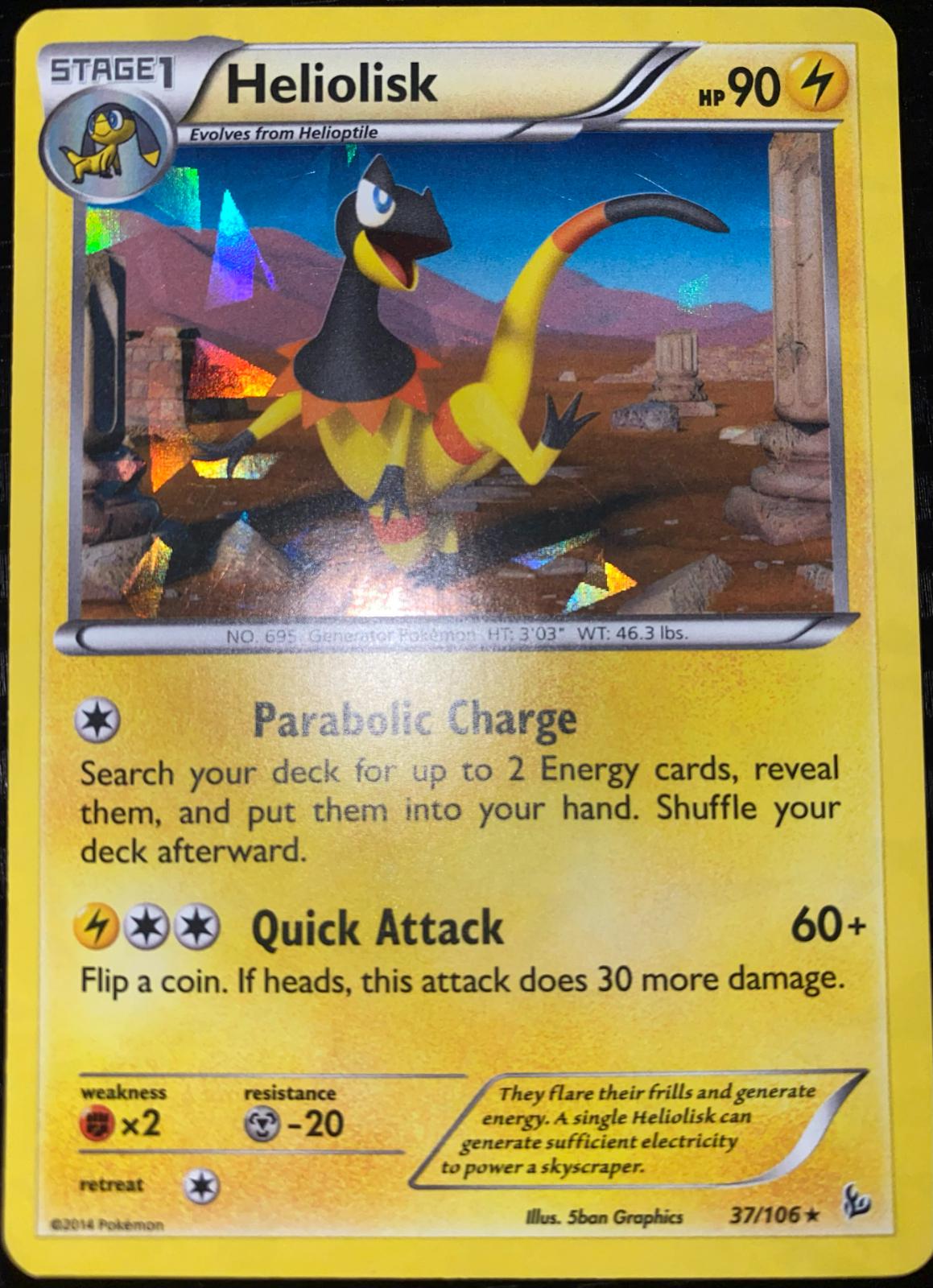 Flashfire Heliolisk [Cracked-Ice] Pokémon card