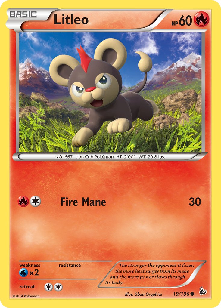 Flashfire Litleo Pokémon card