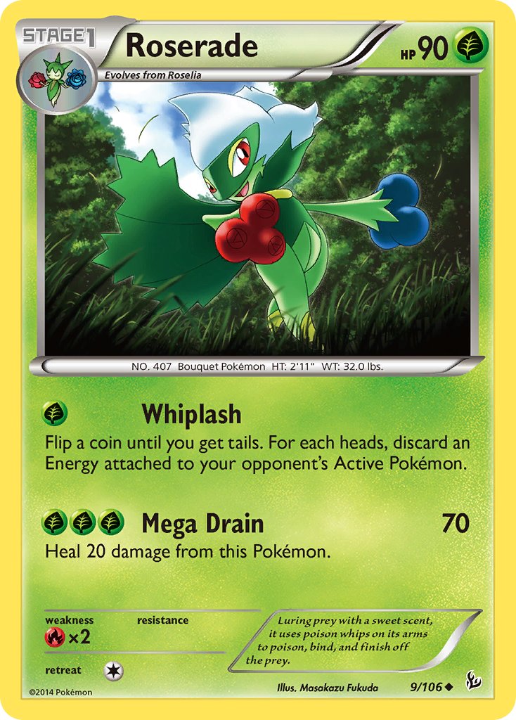 Flashfire Roserade Pokémon card