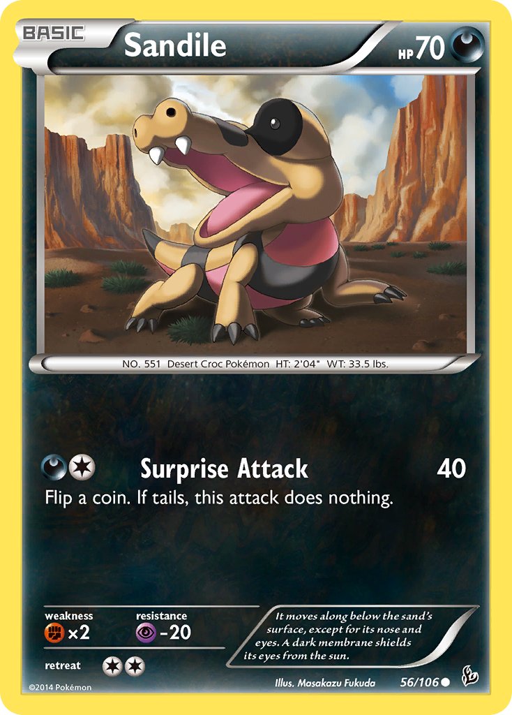 Flashfire Sandile Pokémon card