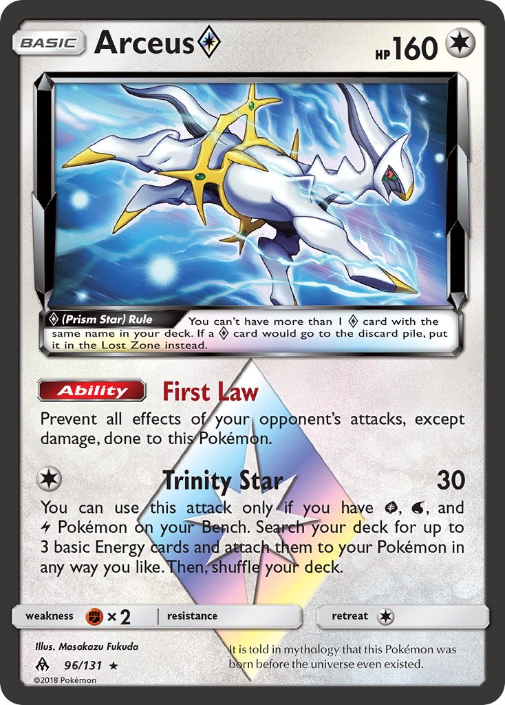 Forbidden Light Arceus Pokémon card