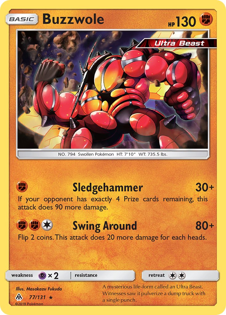 Forbidden Light Buzzwole Pokémon card
