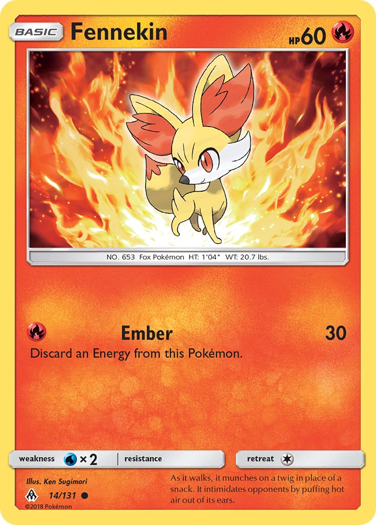 Forbidden Light Fennekin Pokémon card